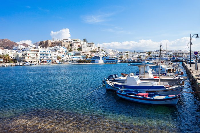 The port in Naxos
