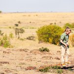 Girl on safari in Kenya