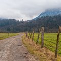 Peaceful country road in the French Alps