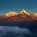 View of Annapurna I at sunset from Poon Hill