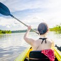 Kayaking in the Amazon near Leticia.