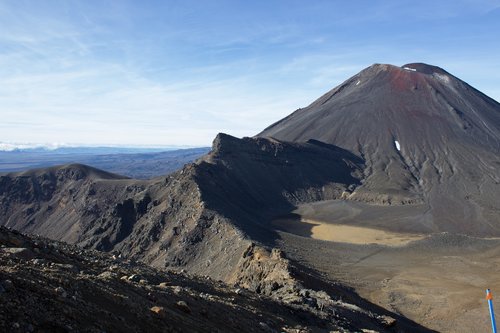 View of Mount Ngauruhoe  from the Tongariro Alpine Crossing in Tongariro National Park