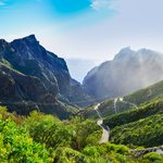 The road toward Masca village and Los Gigantes mountain, Tenerife. 