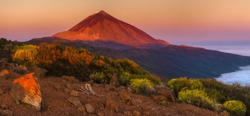 Sunrise over Tenerife's volcanic Mount Teide.