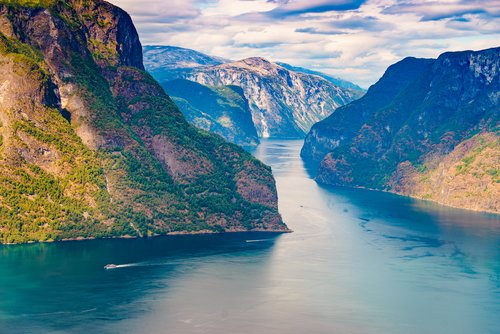 Explore the Aurlandsfjord (a branch of the Sognefjord) before ferrying to Bergen