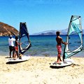 Getting ready to windsurf on the Aegean