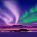 A view of the "aurora borealis" near Tromsø, Norway.