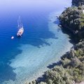 A secluded cove in the Ionian sea, accessible only by boat