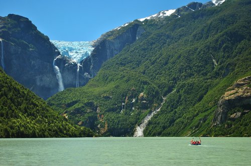 The Hanging Glacier at Queulat National Park in Chile