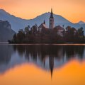 A sunrise view in Lake Bled