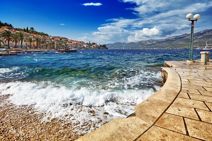 The Adriatic Sea from Korčula Town's waterfront