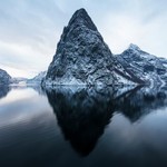 Winter snow dusting Norway's fjords