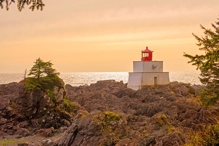 Amphitrite Point Lighthouse near Ucluelet in the Pacific Rim