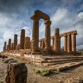 Temple of Juno, an ancient Greek landmark in the Valley of the Temples outside Agrigento. 