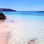 The pink sand beach of Elafonissi, Crete