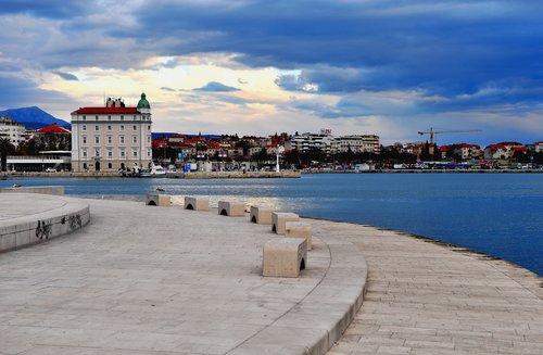 The seafront promenade and historic port of Split, Dalmatia's capital