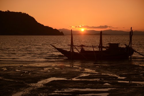 Sunset over the Andaman Sea on the Myeik Archipelago