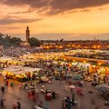 Marrakech's lively Jemaa el-Fna Square in the early evening