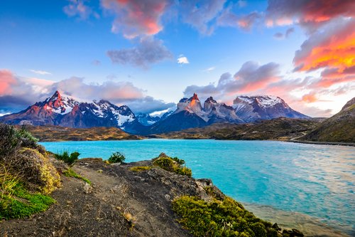 A sunset in Torres del Paine National Park