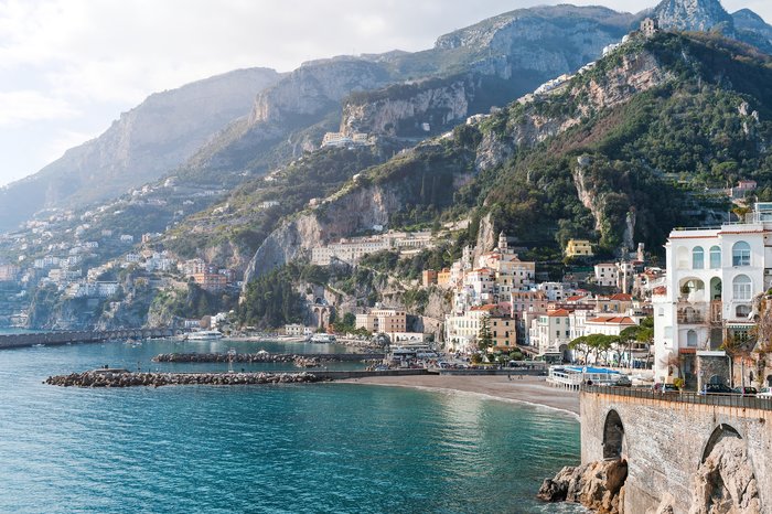 Mountains and beach in Amalfi