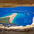 See the famous horn-shaped Zlatni Rat Beach on the island of Brač