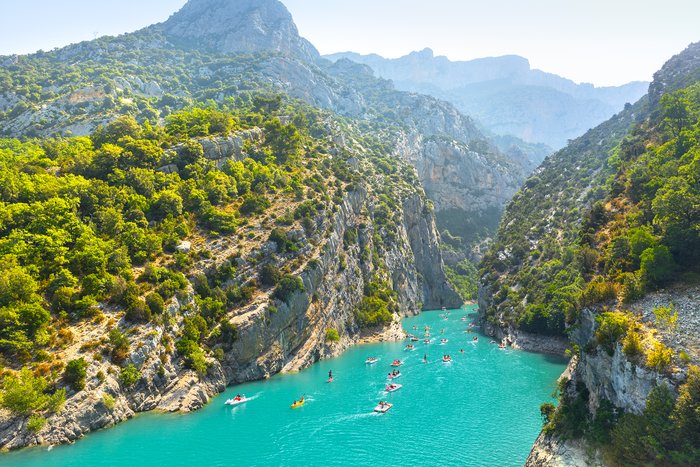 Verdon River flowing into the gorge