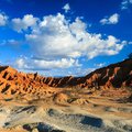Discover the red sand and rock formations of the Tatacoa Desert