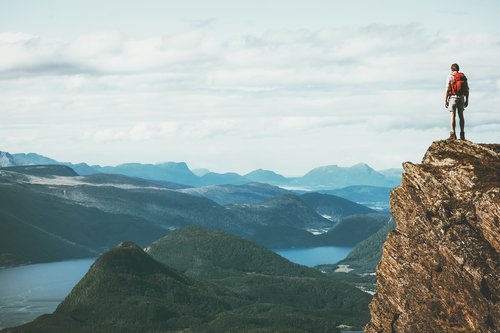Hiking one of Norway's peaks