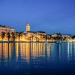 Split's waterfront view at dusk