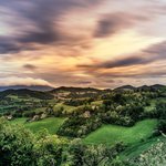 Views across the Marche countryside near Urbino.