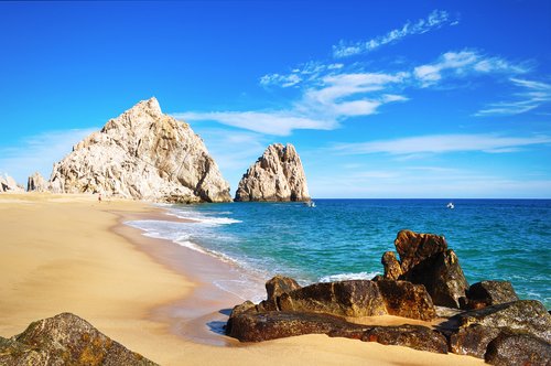 Lovers Beach in Cabo San Lucas, Baja California Sur, Mexico.