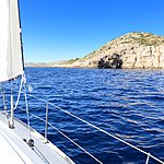 Sailing in the Adriatic Sea off the coast of Croatia