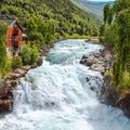A rushing river in the town of Lom—gateway to Jotunheimen National Park
