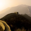 Great Wall of China under a hazy sunset