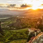 Sunset over Meteora