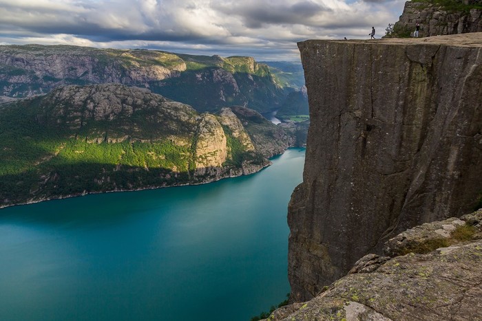 Climb to Preikestolen, or 'Pulpit Rock'—a steep cliff above the Lysefjorden