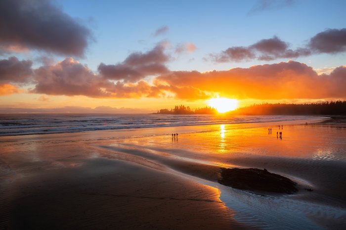 Sunset over Long Beach near Tofino