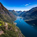 Aerial view into the Geirangerfjord