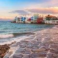 Sunset over the island of Mykonos