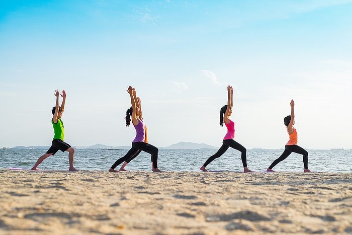 Yoga on the beach in Santa Teresa