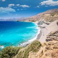 The turquoise waters and rocky shores of Crete