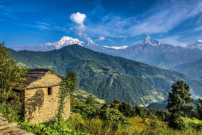 Local villages in the lower Annapurna foothills