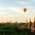 Hot air balloons over the temples of Bagan