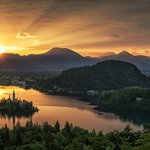 A memorable sunset over Lake Bled