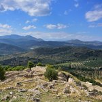 View from the archaeological ruins at Mycenae