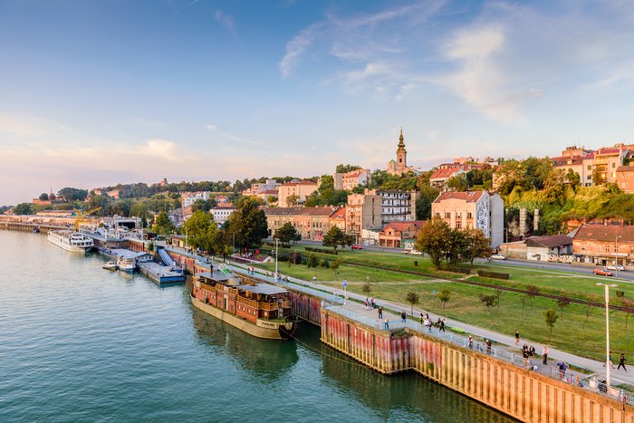 Belgrade, the capital of Serbia, sits along the Sava river
