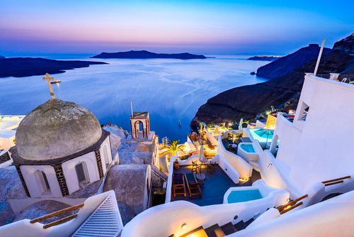 Santorini at dusk