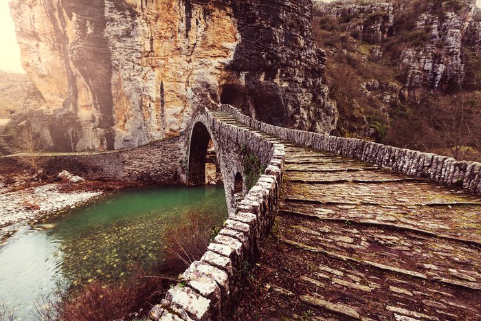 A traditional stone bridge in Zagori