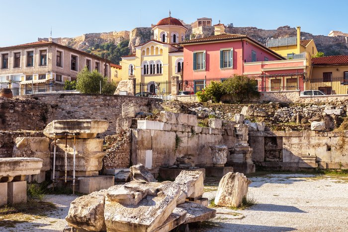 The ruins of Hadrian's Library, Athens