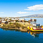Uros floating island on Lake Titicaca